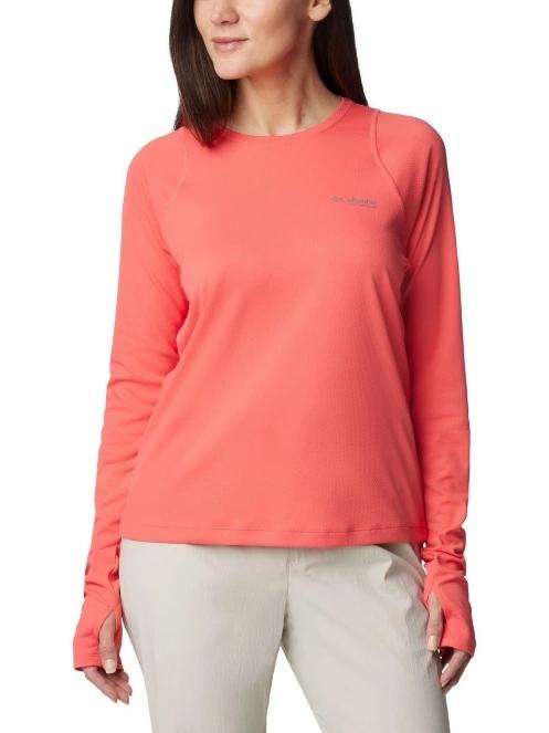 Columbia Summit Valley Long Sleeve Crew női hosszú ujjú sport póló piros színben 2