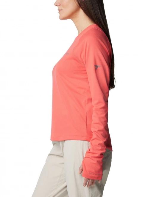Columbia Summit Valley Long Sleeve Crew női hosszú ujjú sport póló piros színben 3