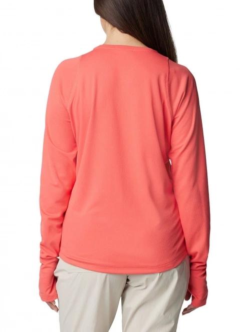 Columbia Summit Valley Long Sleeve Crew női hosszú ujjú sport póló piros színben 4