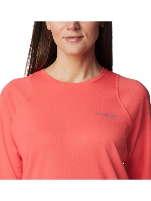 Columbia Summit Valley Long Sleeve Crew női hosszú ujjú sport póló piros színben 6