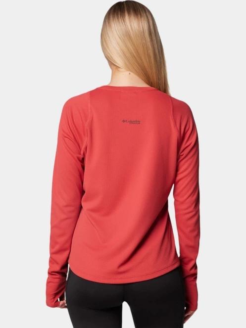 Columbia Summit Valley Long Sleeve Crew női hosszú ujjú sport póló piros színben 4