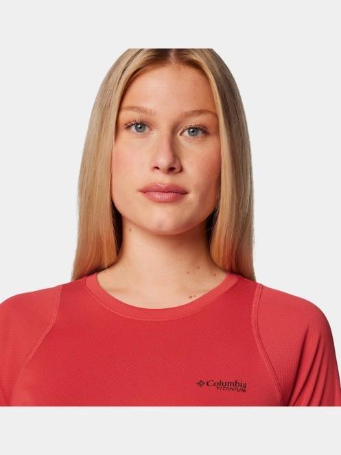 Columbia Summit Valley Long Sleeve Crew női hosszú ujjú sport póló piros színben 6