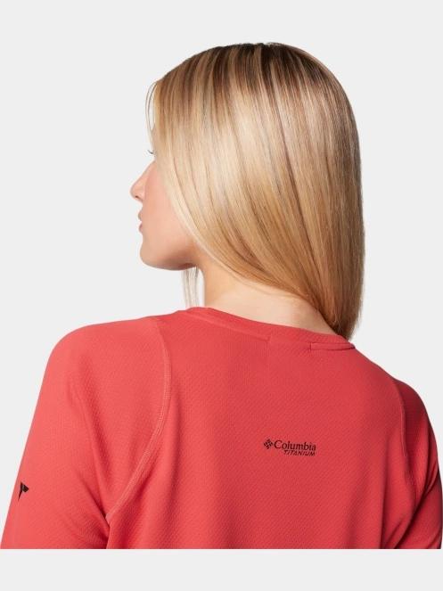 Columbia Summit Valley Long Sleeve Crew női hosszú ujjú sport póló piros színben 7