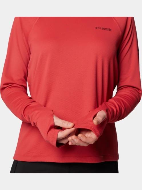 Columbia Summit Valley Long Sleeve Crew női hosszú ujjú sport póló piros színben 8