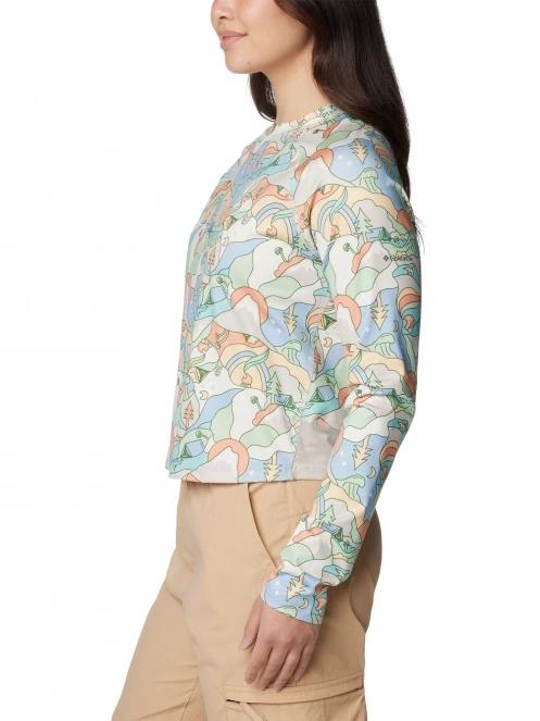 Columbia Boundless Trek Active Long Sleeve Shirt női hosszú ujjú póló homok színben 3