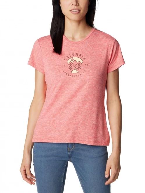 Columbia Sloan Ridge Graphic Short Sleeve Tee női rövid ujjú póló piros színben 2