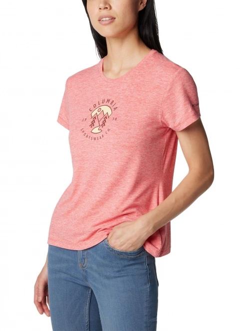 Columbia Sloan Ridge Graphic Short Sleeve Tee női rövid ujjú póló piros színben 5