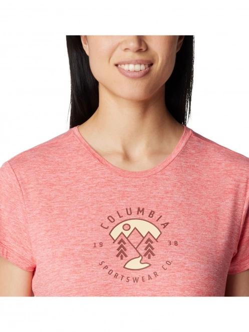 Columbia Sloan Ridge Graphic Short Sleeve Tee női rövid ujjú póló piros színben 6