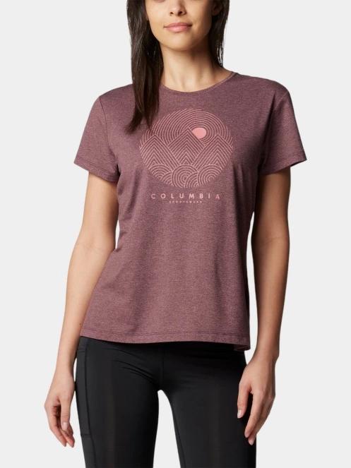 Columbia Sloan Ridge Graphic Short Sleeve Tee női rövid ujjú póló piros színben 2