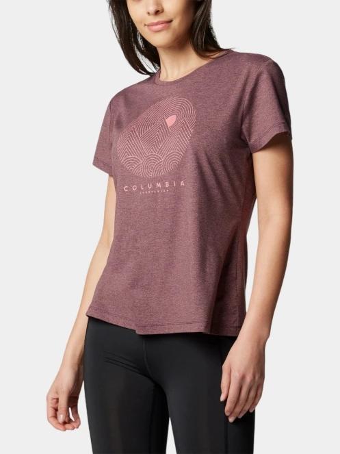 Columbia Sloan Ridge Graphic Short Sleeve Tee női rövid ujjú póló piros színben 5