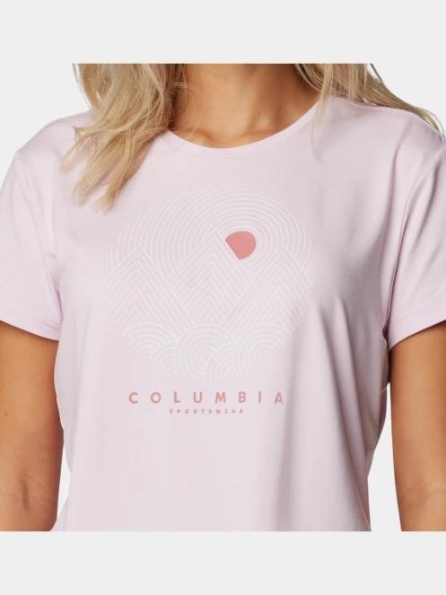 Columbia Sloan Ridge Graphic Short Sleeve Tee női rövid ujjú póló rózsaszín színben 7