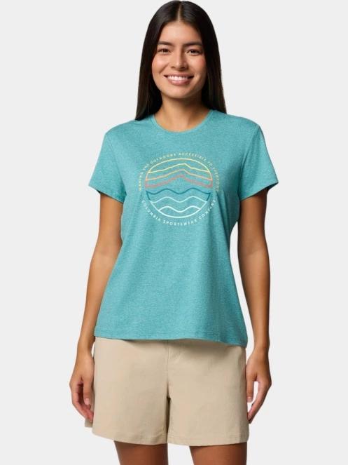 Columbia Sloan Ridge Graphic SS Tee női rövid ujjú póló zöld színben 2