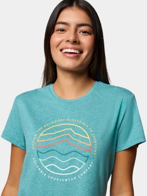 Columbia Sloan Ridge Graphic SS Tee női rövid ujjú póló zöld színben 5