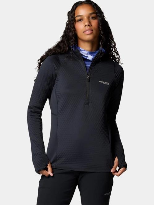 Columbia Crystal Leaf Omni-Heat Helix Half Zip női polár pulóver fekete színben 2
