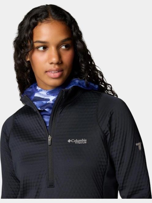 Columbia Crystal Leaf Omni-Heat Helix Half Zip női polár pulóver fekete színben 6