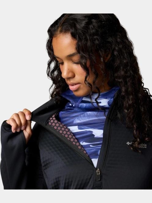 Columbia Crystal Leaf Omni-Heat Helix Half Zip női polár pulóver fekete színben 7