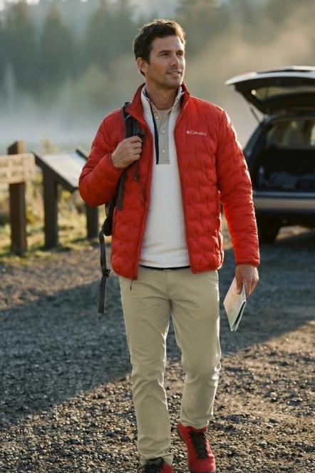 Columbia Delta Ridge II Down Jacket férfi steppelt átmeneti kabát piros színben 9