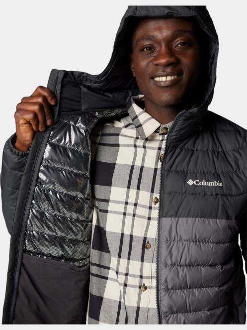 Columbia Powder Lite II Hooded Jacket férfi steppelt átmeneti kabát szürke színben 7