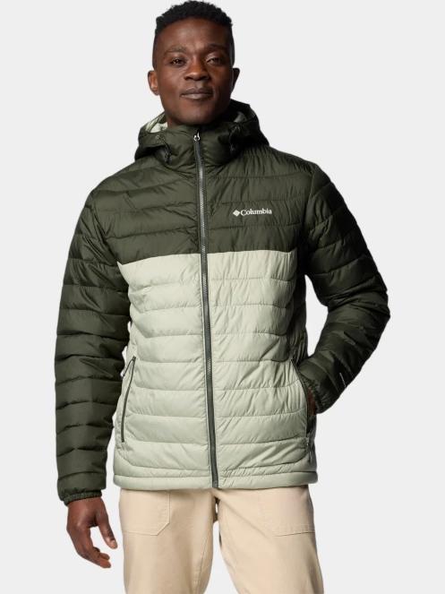 Columbia Powder Lite II Hooded Jacket férfi átmeneti kabát zöld színben 2