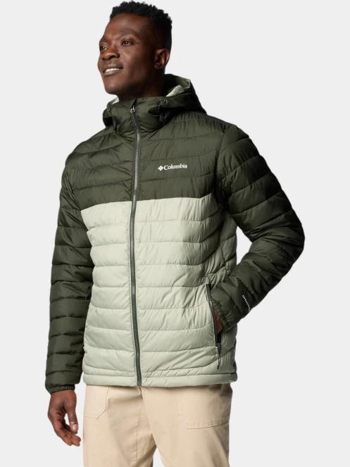 Columbia Powder Lite II Hooded Jacket férfi átmeneti kabát zöld színben 3