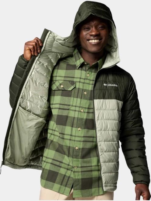 Columbia Powder Lite II Hooded Jacket férfi átmeneti kabát zöld színben 7