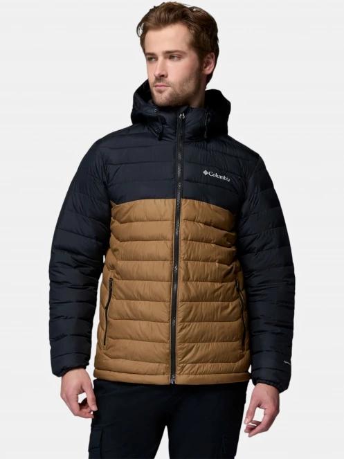 Columbia Powder Lite II Hooded Jacket férfi steppelt átmeneti kabát oliva színben 2