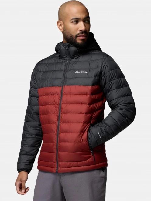 Columbia Powder Lite II Hooded Jacket férfi steppelt átmeneti kabát piros színben 3