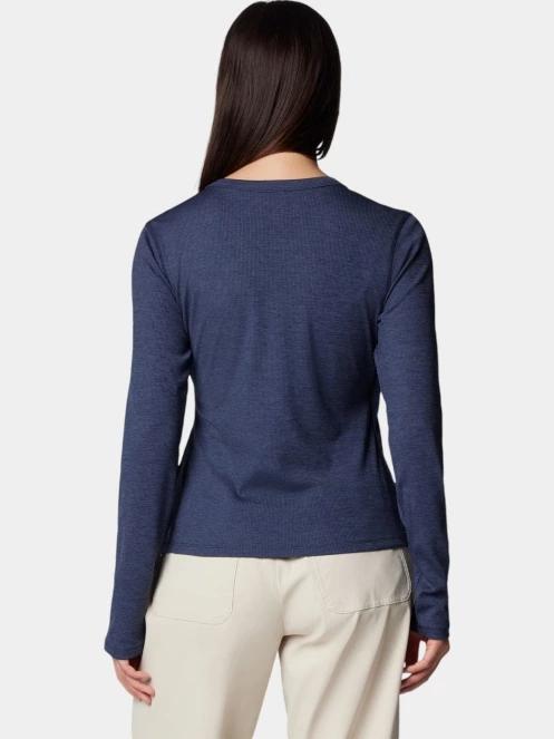 Columbia Boundless Days Knit V-Neck Long Sleeve Shirt női hosszú ujjú sport póló kék színben 4