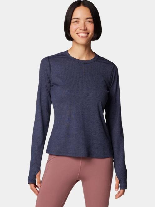 Columbia Boundless Days Knit Crew Long Sleeve Shirt női hosszú ujjú sport póló kék színben 2