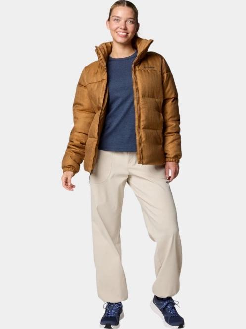 Columbia Puffect Herringbone Jacket női télikabát barna színben 5