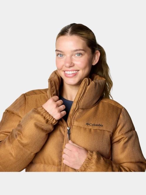 Columbia Puffect Herringbone Jacket női télikabát barna színben 7