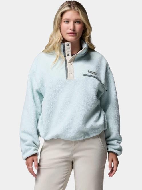 Columbia Helvetia II Cropped Half Snap Fleece női polár pulóver világoszöld színben 2