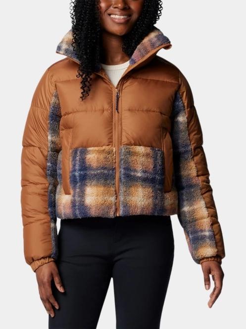 Columbia Leadbetter Point II Print Sherpa Hybrid női átmeneti kabát barna színben 2