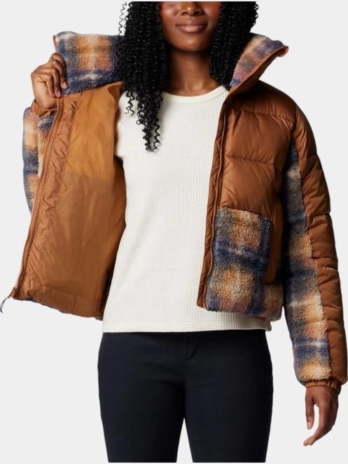 Columbia Leadbetter Point II Print Sherpa Hybrid női átmeneti kabát barna színben 5