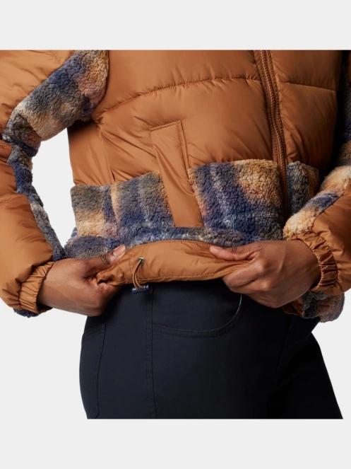 Columbia Leadbetter Point II Print Sherpa Hybrid női átmeneti kabát barna színben 7