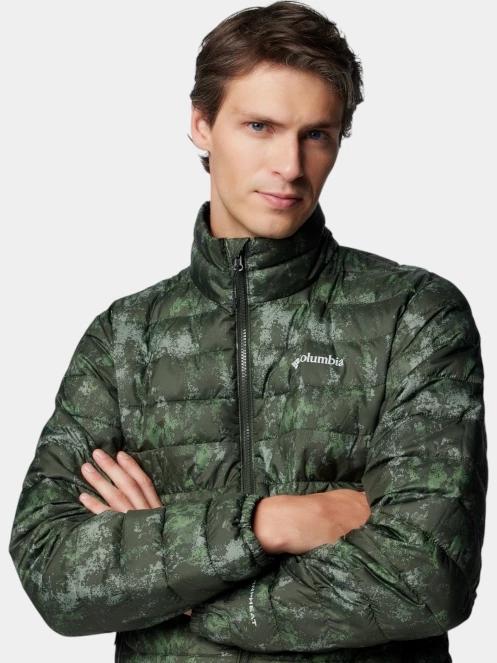 Columbia Powder Lite II Printed Jacket férfi átmeneti kabát zöld színben 7