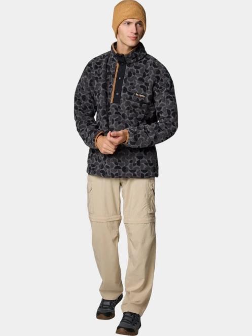 Columbia Helvetia II Printed Half Snap Fleece férfi polár pulóver szürke színben 5