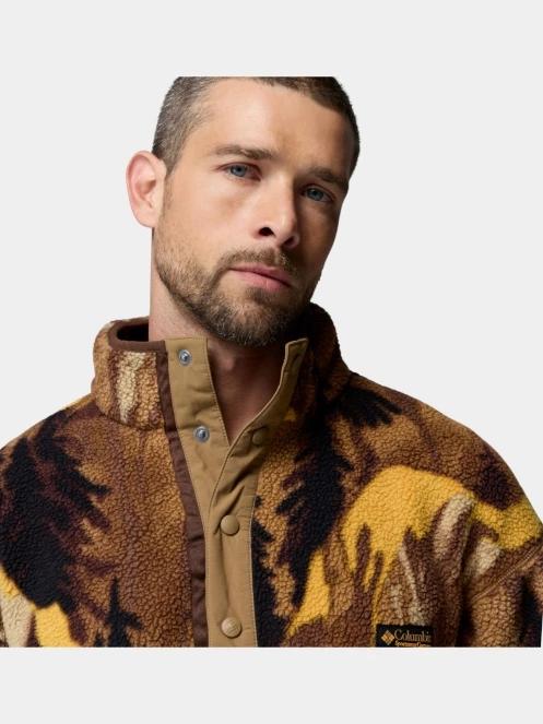 Columbia Helvetia II Printed Half Snap Fleece férfi polár pulóver oliva színben 6