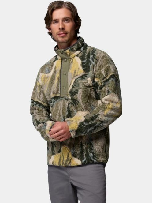 Columbia Helvetia II Printed Half Snap Fleece férfi polár pulóver zöld színben 3
