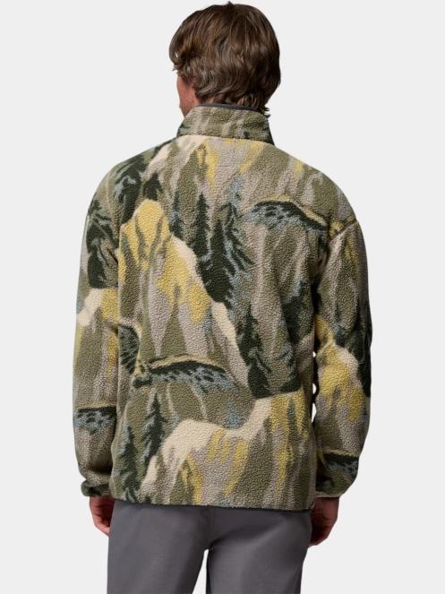 Columbia Helvetia II Printed Half Snap Fleece férfi polár pulóver zöld színben 4