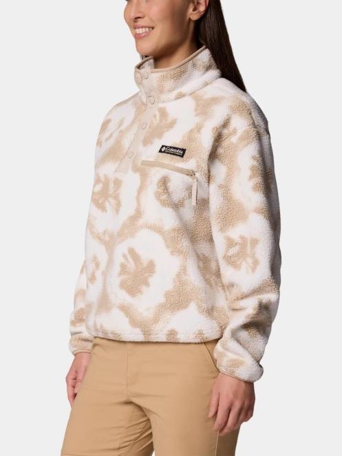 Columbia Helvetia II Printed Cropped Half Snap női polár pulóver homok színben 3