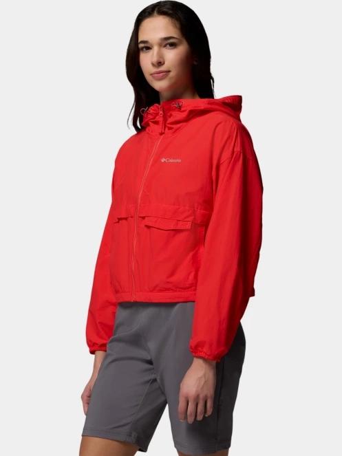 Columbia Spire Valley Cropped Windbreaker női széldzseki piros színben 3
