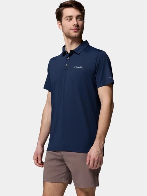 Columbia Tech Trail Utility Polo férfi galléros sport póló sötétkék színben 3