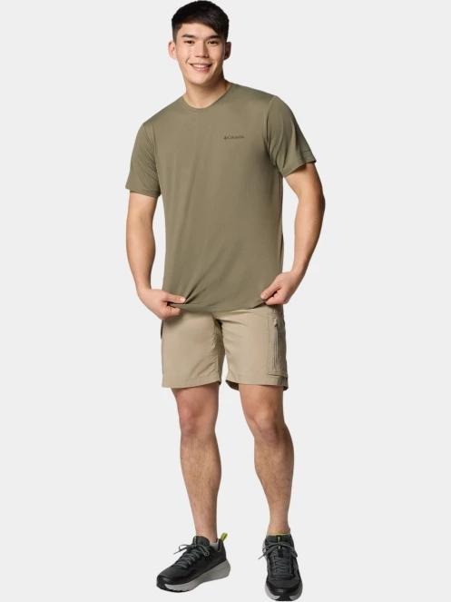 Columbia Tech Trail Utility Short Sleeve Crew férfi rövid ujjú sport póló zöld színben 4