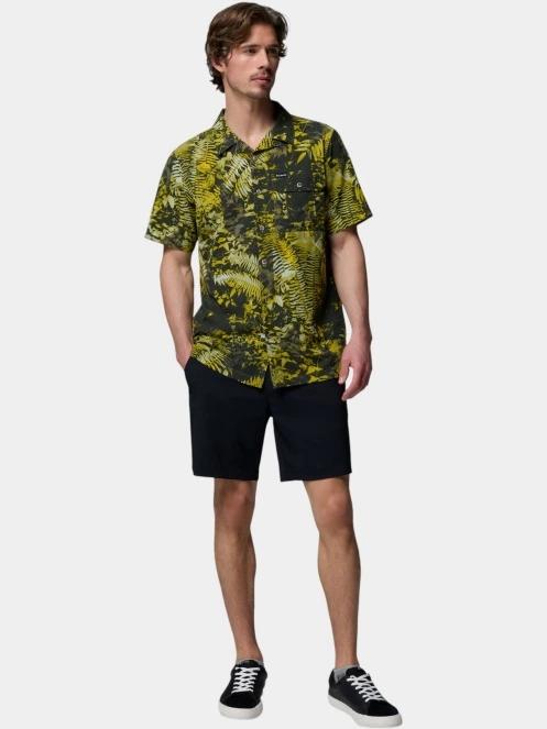 Columbia Tech Trail Utility Printed Woven Short Sleeve férfi rövid ujjú ing sötétzöld színben 5