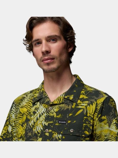 Columbia Tech Trail Utility Printed Woven Short Sleeve férfi rövid ujjú ing sötétzöld színben 8
