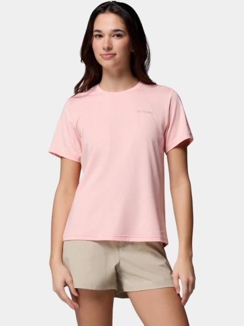 Columbia Wild Springs Short Sleeve Shirt női rövid ujjú sport póló rózsaszín színben 2