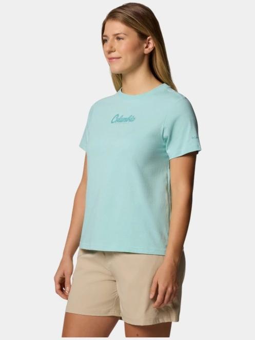 Columbia Rolling Bend Graphic Short Sleeve Shirt női rövid ujjú póló zöld színben 4