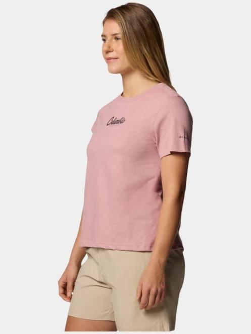 Columbia Rolling Bend Graphic Short Sleeve Shirt női rövid ujjú póló rózsaszín színben 3