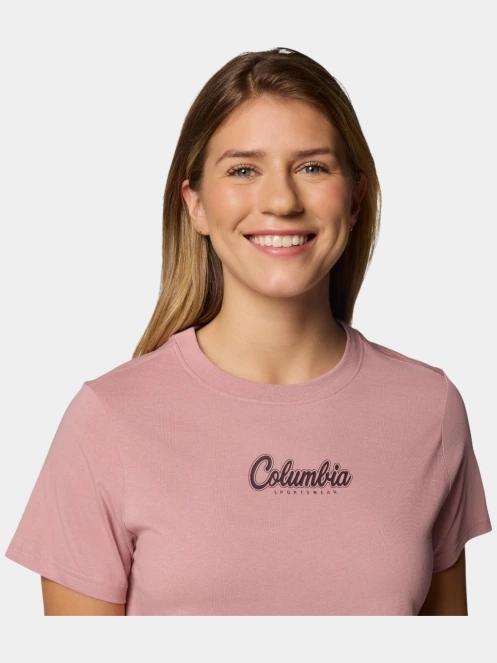 Columbia Rolling Bend Graphic Short Sleeve Shirt női rövid ujjú póló rózsaszín színben 6